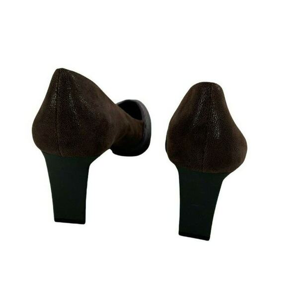 LOGO by Lori Goldstein Kate Shoes Women 7.5 Leather Pointed Toe Block Purple NEW - Picture 6 of 9